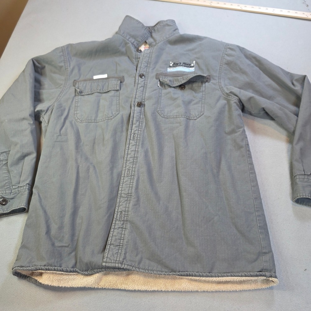 Levis Mens XL Grey Ripstop Sherpa Lined Utility Shirt Jacket Workwear Kays Place